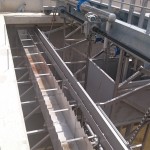 Stainless steel collection trough